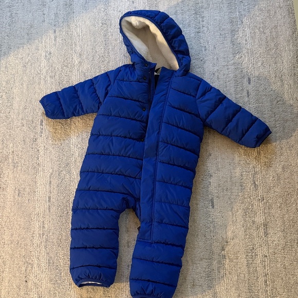 Primary Other - Primary Royal Blue Puffer Footie One-Piece with Hood